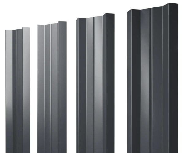Евроштакетник М-образный 0,45x110 мм серый RAL 7024 1м